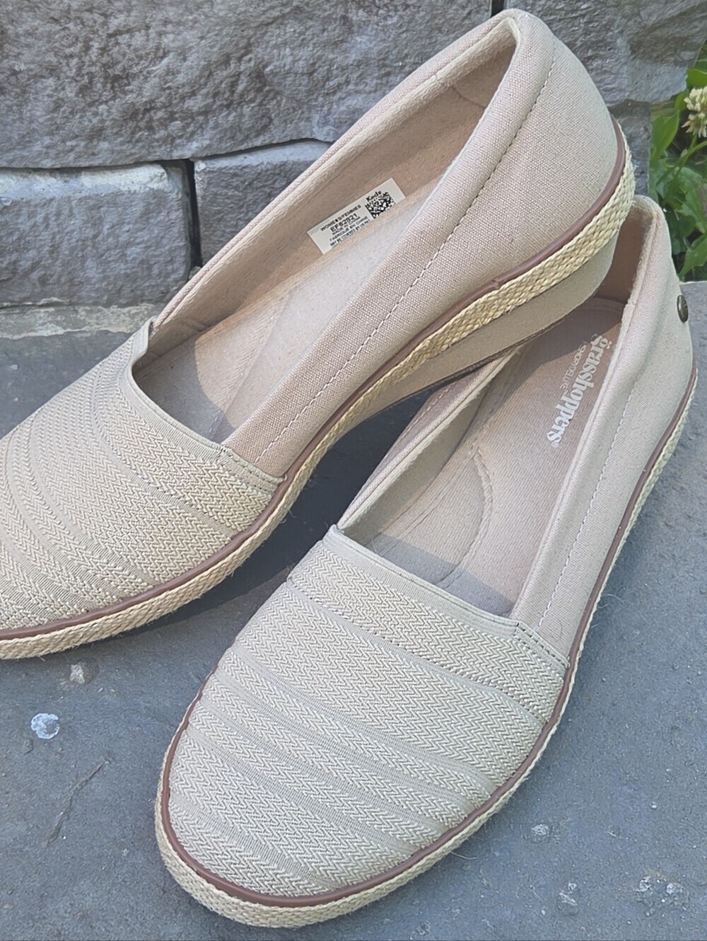 Grasshoppers Blaise Wedge slip-on loafers Stone Size 7.5W